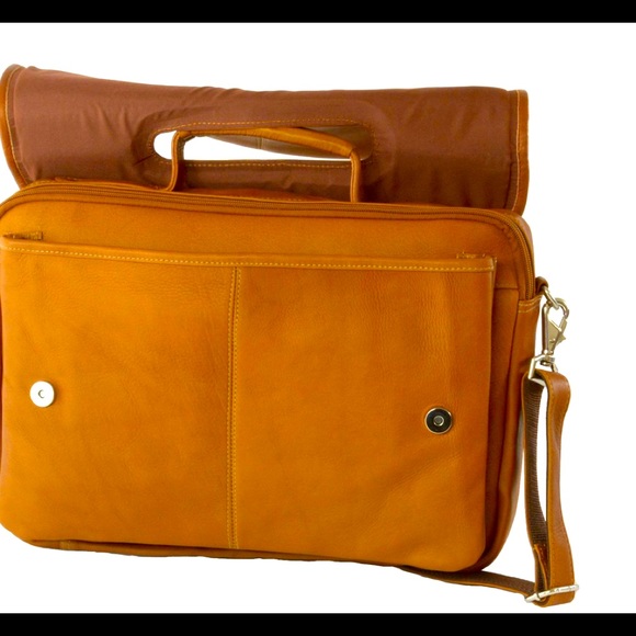 Leather laptop top handle messenger computer business purse bag retails $349 - Picture 3 of 14